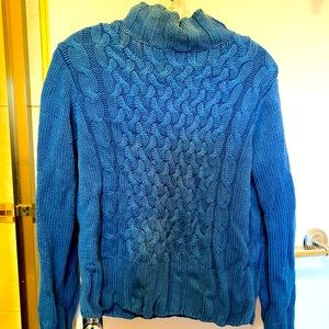 Cornflower blue Spiegel pullover mockneck sweater